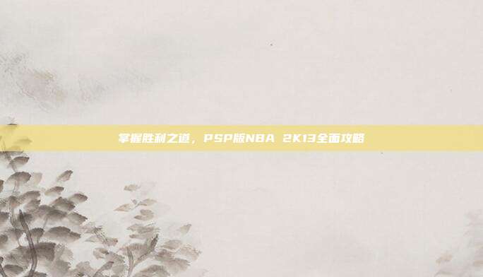 掌握胜利之道，PSP版NBA 2K13全面攻略
