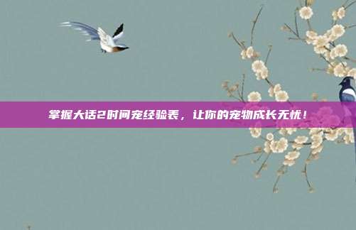 掌握大话2时间宠经验表，让你的宠物成长无忧！