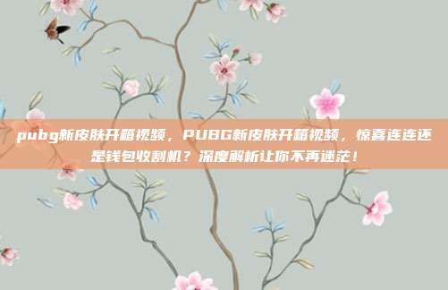 pubg新皮肤开箱视频，PUBG新皮肤开箱视频，惊喜连连还是钱包收割机？深度解析让你不再迷茫！