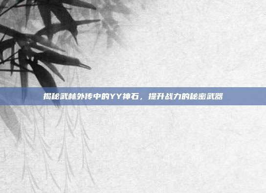 揭秘武林外传中的YY神石,提升战力的秘密武器