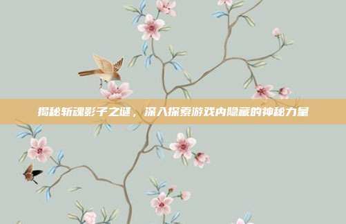 揭秘斩魂影子之谜,深入探索游戏内隐藏的神秘力量