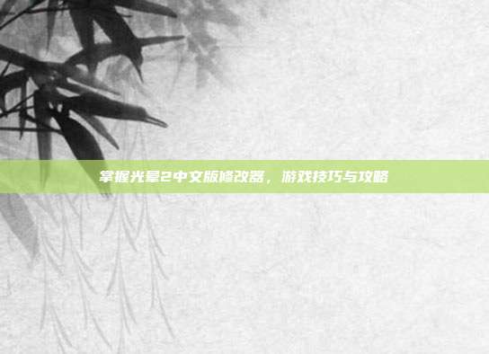 掌握光晕2中文版修改器，游戏技巧与攻略