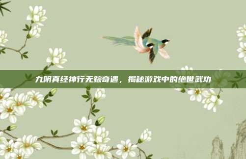 九阴真经神行无踪奇遇，揭秘游戏中的绝世武功