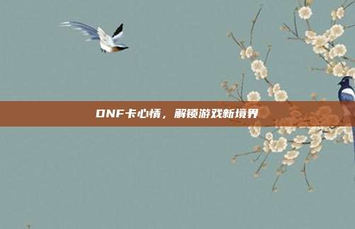 DNF卡心情,解锁游戏新境界