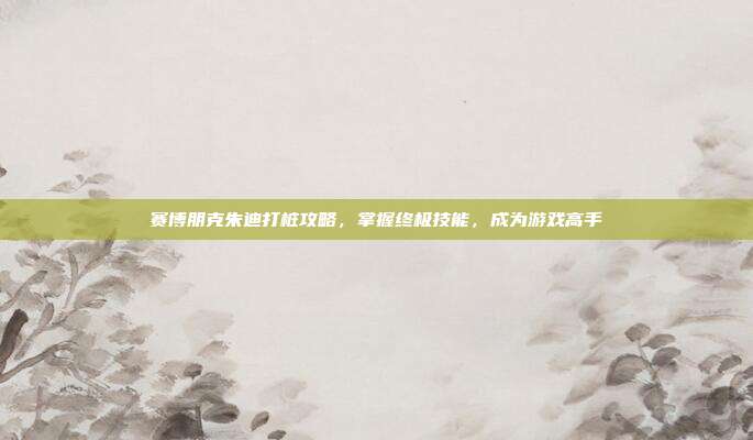 赛博朋克朱迪打桩攻略,掌握终极技能,成为游戏高手